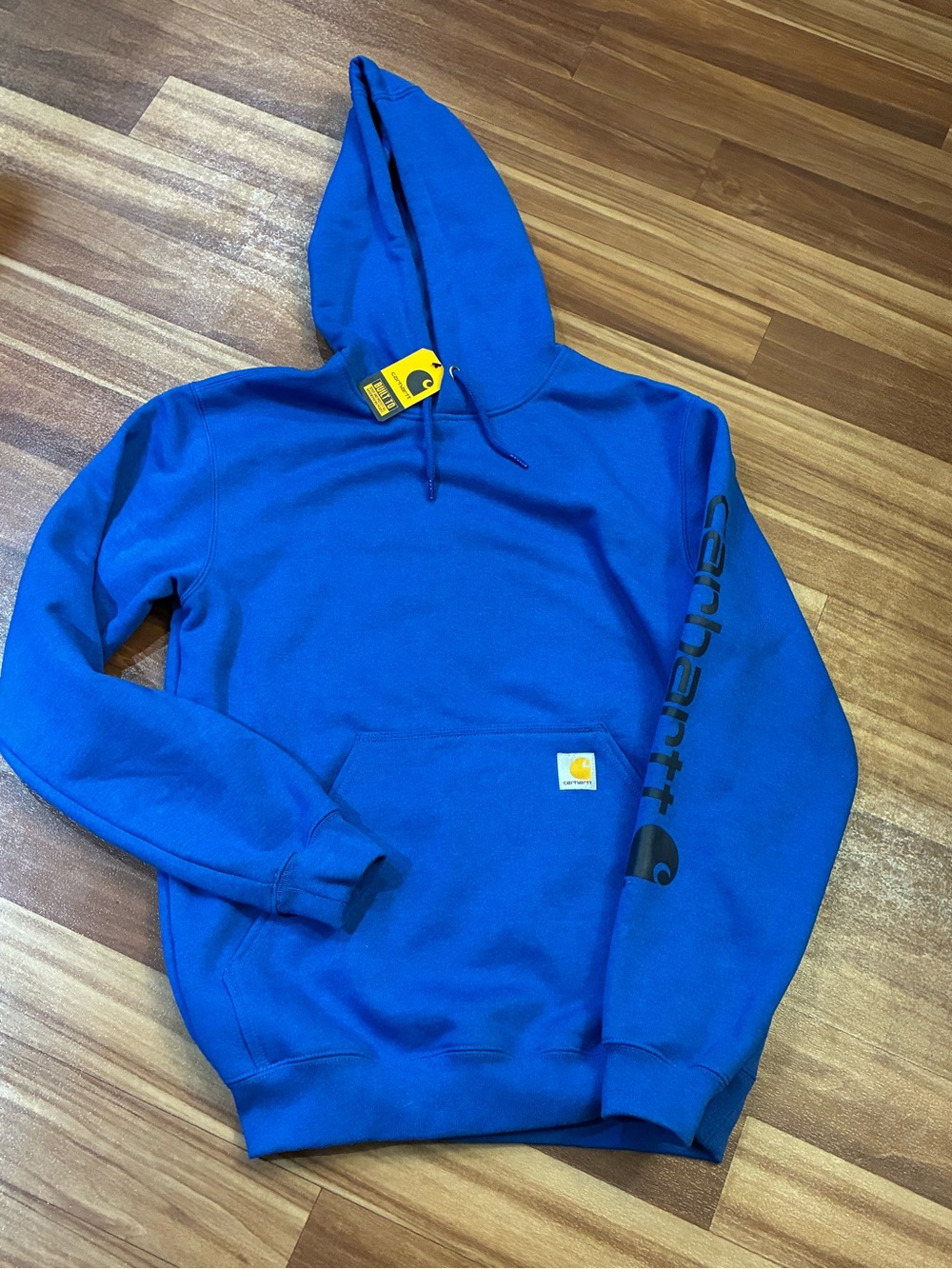 Carhartt Bright Royal Blue Pullover Hoodie with Logo Tag